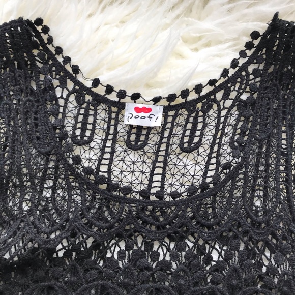 Black Lace Crochet Overlay Dress - Picture 9 of 11